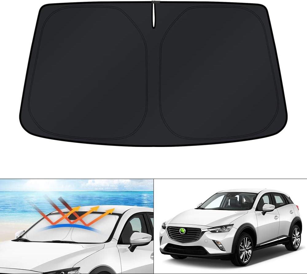 KUST Windshield Sun Shade Custom Fit for Mazda CX-30 2019-2025 2026 CX30 Accessories Sunshade Foldable Sun Visor Protector Blocks UV Rays Keep Your Car Cooler