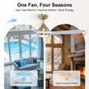 GREENEVER 52" Ceiling Fan with Light Remote Control, Quiet Reversible DC Motor, 3CCT Dimmable Memory, Modern Luxury Ceiling Fan for Master Bedroom Kitchen, Gold and White by GRANDJOY, Medium