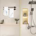 Funny Hand Towels for Bathroom Set of 2, Minimalist Towels for Washroom Restroom, Trendy Aesthetic Bathroom Decor Kitchen, 16x24 Inch (Blue and Pink Shower)