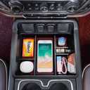 Full Center Console Organizer Compatible with 2014-2018 Sierra 1500 /Silverado 1500 Accessories 2015-2019 Silverado/Sierra 2500 3500HD Compartment Cover Insert Tray Storage, Red