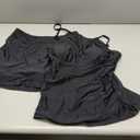 Womens Tankini with Skirt High Neck Tankini Swimsuit Tummy Control Two Piece Bathing Suit Black XL