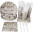 Sustainable Greetings Juvale 79 Piece Merry Christmas Party Plates