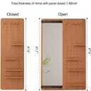 KungFuWood Full Length Mirror with Shelf and Hooks,Entry Way Mirrors for Wall,Wall Mirror with Shelf,Wall Mirror with Storage Multifunctional Design Panel,Living Room