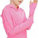Girls Long Sleeve Shirt UPF50+ Lightweight Hoodie Thin Active Tee Workout Running Pullover Top with Thumb Hole (7-8y, pink )