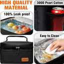 ONFAON Lunch Bag for Men/Women, Insulated Reusable Lunch Box Leakproof Cooler Tote Bag Freezable with Adjustable Shoulder Strap for Office Work Picnic Beach(Black) (7.5L)
