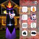 Spooky 10FT Halloween Inflatables Headless Grim Reaper with Flame LED Lights Carving Eyeball from Skull Holiday Blow Ups for Ultimate Halloween Yard Lawn Decor