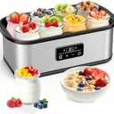 Yogurt Maker with Auto-Shut off and Adjustable Time & Temp Control, Yogurt Maker Machine Make Healthy Yogurt with Full Probiotics for Family, Friends, Perfect Gift, 8x6oz Jars