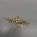 Evild Pearl Bridal Hair Clip Wedding Hair Comb Gold Rhinestone Hair Accessories for Women(Gold)