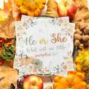 Fall Gender Reveal Napkin - He or She Pumpkin Floral Party Decorations, What Will Our Little Pumpkin Be? Disposable Paper Napkins for Autumn Thanksgiving Baby Shower Supplies