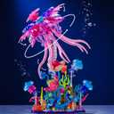 Jellyfish Building Sets for Adults,Ocean Animal Model Kits Collection Toy for Home or Office Decor with Botanical Flower Base,Creative STEM Building Gift for Teens Boys and Girls 8-14(526PCS)