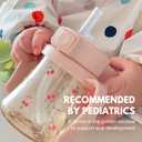 GROSMIMI Flip Top Spill Proof Sippy Cup, PPSU, BPA Free, 6 oz, Stage 2 Straw for Toddlers (Cherry)