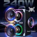 Party Bluetooth Speaker - 240W Peak Loud Speaker, Dazzling Light Show, Deep Bass, IPX4 Waterproof, 15H Battery, TWS Pairing, BT 5.3 Wireless, Portable for Home/Outdoor/Beach/Pool Party