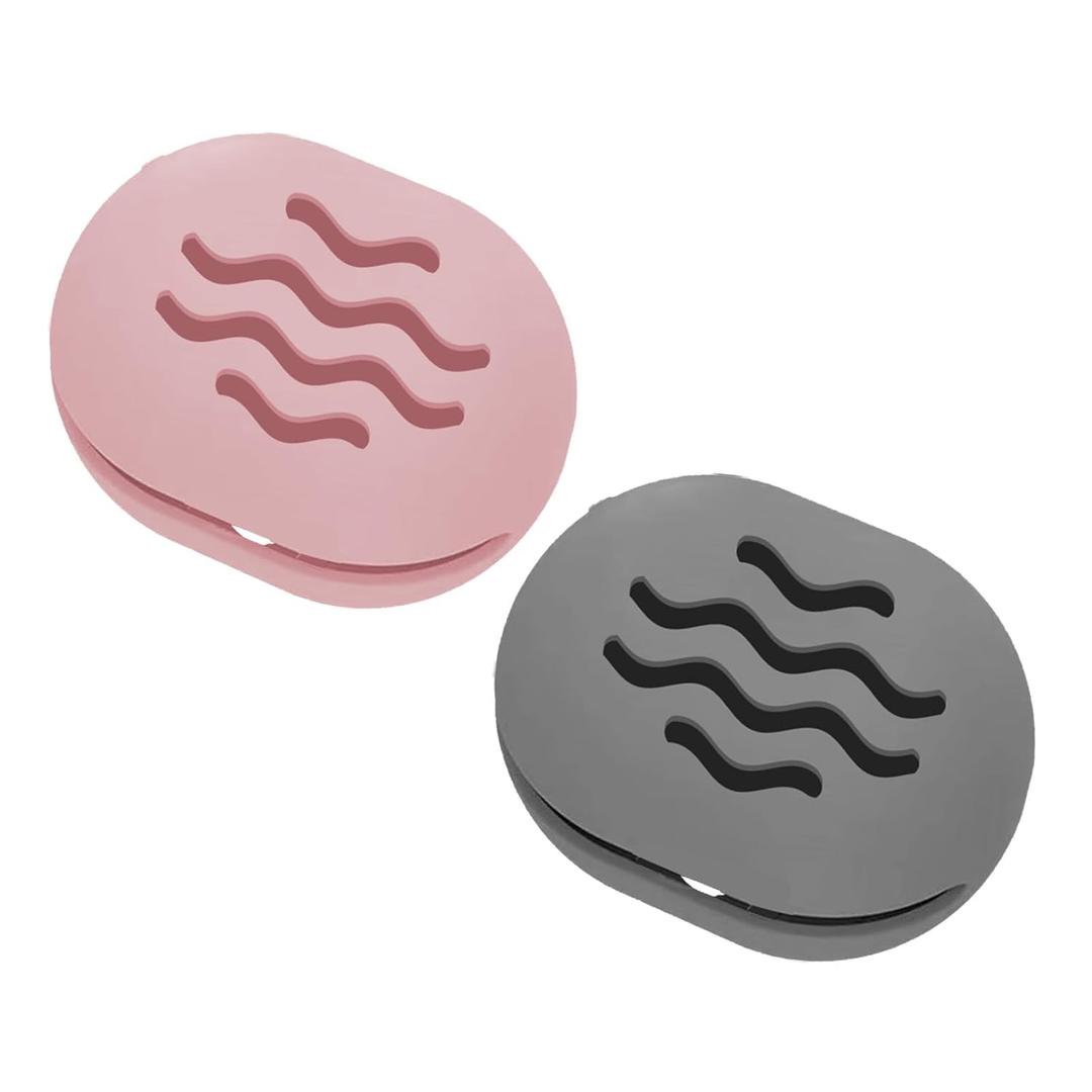 2PCS Makeup Sponge Holder Beauty Blender Bolder Makeup Sponge Case Breathable Make Up Sponge Case Essentials Suitable for Business or TravelPink+Gery