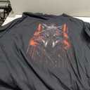 Wolf Dark Lone Moon Savage Mythical Wild Art T-Shirt (6XL, Black)