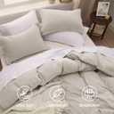 Bedsure Duvet Cover Full Size - 3 Pieces Prewashed Extra Soft Cotton-Like Bedding Set, Includes 1 Duvet Cover 80x90 Inches with Zipper Closure & 2 Pillow Shams, Linen, Comforter Not Included