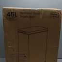 Home Zone Living 12 Gallon Slim Kitchen Trash Can with Soft Close Lid, Step Pedal, Bag Tuck Band, and Removable Liner, Stainless Steel, Silver