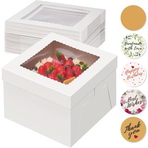 Kootek 15 Pack Cake Boxes 12 inch, 12x12x8 Tall Cake Box with Clear Window