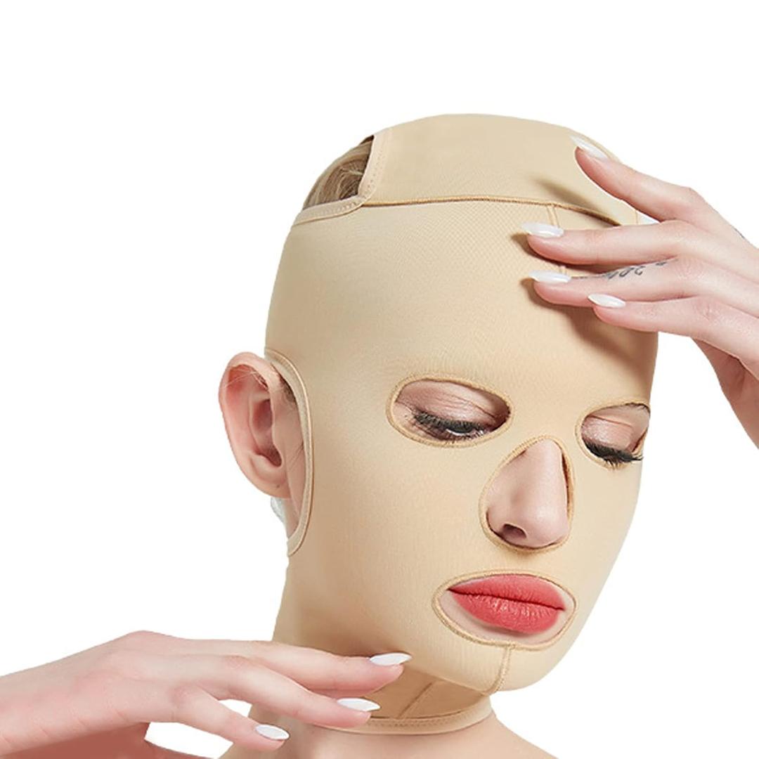 V Line Cheek Chin Slimming Belt, Facial Massage Shaper, Reusable Breathable Full Face Strap for Facial Shaping, Skin Lifting (XL)
