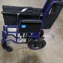 Medline Heavy Duty Transport Chair supports up to 500 lbs., Bariatric Transport Wheelchair, 22" x 18" seat, Blue Frame