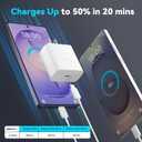 45W Super Fast Charger USB C Android Phone Type C Charger Fast Charging Block with 6.6FT Cord for Samsung Galaxy S26/S26 Ultra/S26+/S25 Ultra/S25/S24 Ultra/S24/S23 Ultra/S22/S21/S20/Note 10, White
