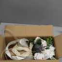 Wedding Bouquets Large for Bride Bridesmaid,White Champagne Artificial Roses Flowers for Wedding Church Decoration (9.5in)