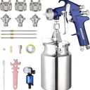 ENDOZER Professional Siphon Feed Spray Gun for Paint, Red Handle, 34 oz -1.4 1.7 2.0mm Nozzle for a Variety of Low Viscosity PaintsBlue