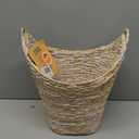happimess Talia Water Hyacinth Toilet Paper Basket 15.75", White Wash