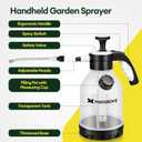 MAYGROVE 0.4 Gal Pump Sprayer, Hand Water Spray Bottle for Indoor Plant, Clear Plant Sprayer with Side Filling Port, Measuring Cup, Adjustable Nozzles, Safe Pressure Relief Valve