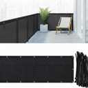 CroBlissful 3' X 30' Balcony Screen Privacy Fence Cover HDPE UV Resistant Privacy Screen Outdoor Balcony Shield Decor Mesh Fence Panel Cover for Deck Patio Backyard Pool Porch (Black)