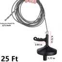 25 Ft Heavy Duty Drain Auger & Plumbing Snake, Sewer Snake for Bathtub, Shower, Sink, Toilet Drain Clog Removal, Manual Drill Pipe Snake Tool with Gloves, Destapa Caerias Serpiente de Drenaje