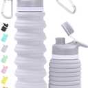 Nefeeko Collapsible Water Bottle, 26oz Silicone Foldable Water Bottles Leakproof BPA Free Travel Water Bottles with Carabiner, Portable Sport Water Bottles for Camping,Hiking Outdoor Indoor Sport