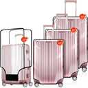 4 Pieces Thicken Clear Luggage Cover Protector,20" 24" 28"30"for Tsa Approved Suitcase Cover Set for Suitcase Waterproof Dustproof Anti-scratch Travel Suitcase Covers Case for Wheeled Luggage