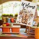 Welcome Fall House Flags for Outdoor Decoration, Thanksgiving Boots with Maple Leaves Flowers Large Yard Flag, Decorative Autumn Seasonal Farmhouse Holiday Outside Decor 28x40 Inch Vertical Double