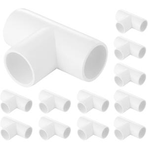 3 Way Tee PVC Fittings, 3/4-inch Furniture Grade Fittings, Tent PVC Connectors and Greenhouse Pipe Fittings(12 packs)
