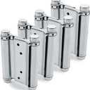 2 Pairs (4Pcs) of 3" Stainless Steel Cafe Saloon Door Swing Self Closing Double Action Spring Hinge