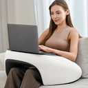 Olumoon Reading Pillow, Lap Desk Pillow for Adult, Gaming Pillow Memory Foam for Arm Support, Arm Rest for Working, Crocheting, Playing Game or Siting in Bed, Floor, Sofa (Grey)