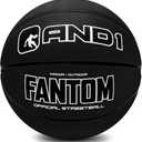 AND1 Fantom Rubber Basketball - Official Size Streetball, Made for Indoor and Outdoor Games - Sold Deflated (Pump NOT Included), Black, Size 7