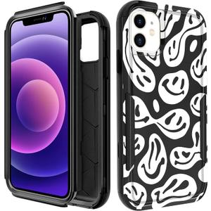 for iPhone 11 Case - Women Cute Girls Phone Cover Girly Aesthetic Unique Design Teen Kawaii Smile Heavy Duty Protective Hard Shockproof Military Grade Funda for iPhone 11