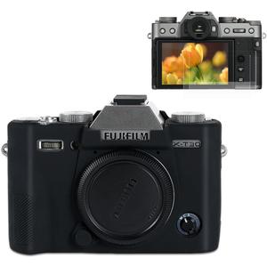 Pocoukate Case for Fujifilm Fuji XT30 / XT30 II Camera, Soft Silicone Protective Cover Skin with Screen Protector Accessories for Fuji XT30 / XT30 II Camera Bag (Black)
