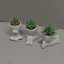 Der Rose 3pcs Fake Succulents Plants Artificial for Bathroom Bedroom Home Room Decor Aesthetic Indoor (White)