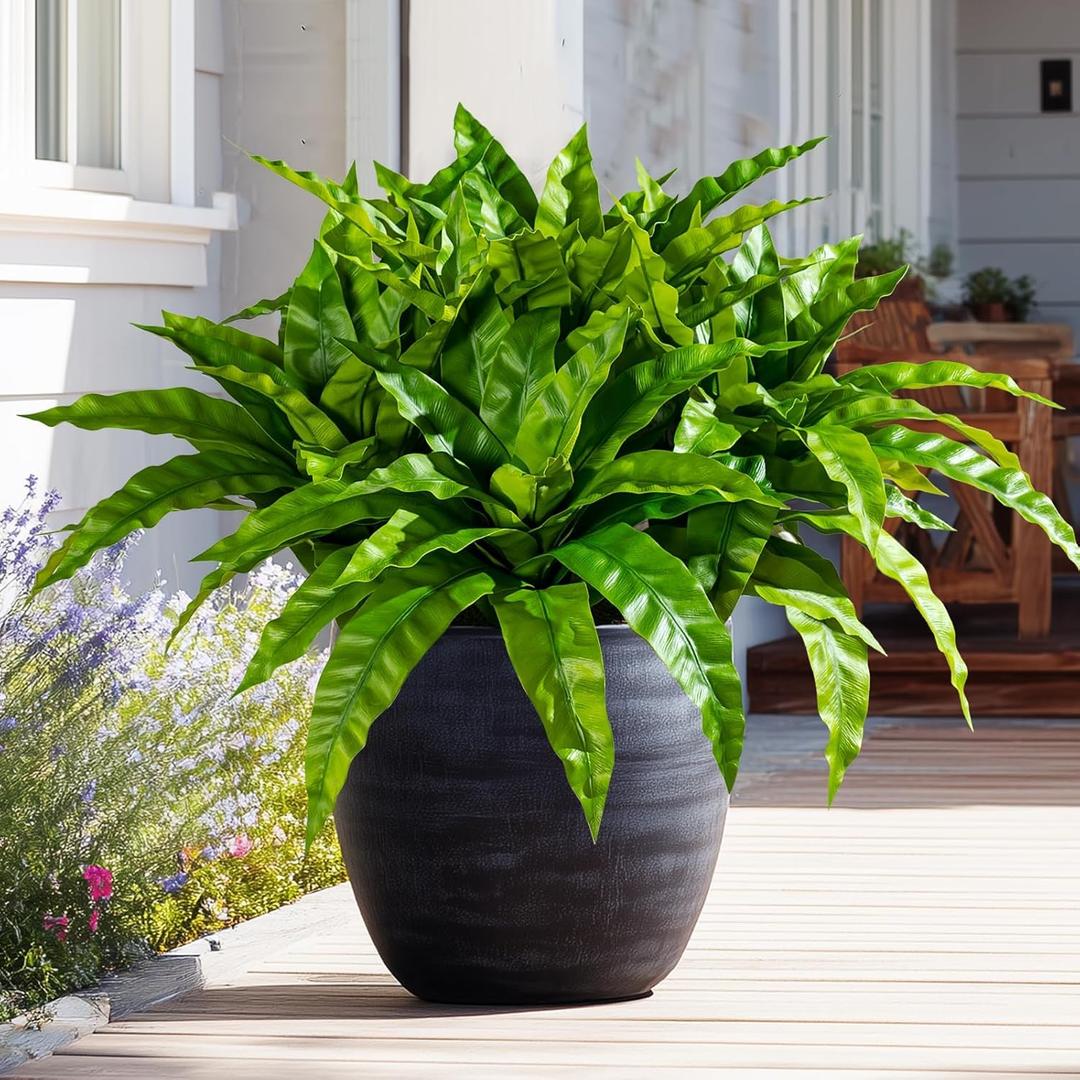 4 Pcs Artificial Greenery Stems Fake Bird Nest Fern Faux Branches Artificial Plants Realistic Fake Dracaena Realistic Plants for Indoor Outdoor Porch Patio Home Office Living Room Decor (Bright Green)