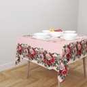 Valentine's Day Vintage Tablecloth Red Rose Bushes Rectangle Tablecloth 5571 Inch Romantic Valentine's Day Table Cover for Valentine Home Candlelight Dinner Decorations