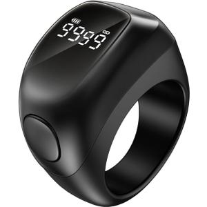 Smart Tasbih Zikr Ring, 18mm 20mm 22mm, Digital Tasbeeh Counter with LED Display, Rechargeable Muslim Prayer Timing Reminder