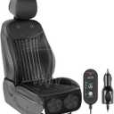 Paffenery 2025 Upgraded Cooling Car Seat Cover Front Seat, 12V-24V Ventilated Cooling Car Seat Cushion, Cooled Seat Cover for Car SUV Truck Universal Fit, Fashion Black