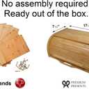Large bread box bread basket wooden box storage boxes kitchen counter organizer, roll top breadbox. bread boxes for kitchen countertop. Bamboo wooden boxes. (Natural), 7 x 17.5 x 11 inches