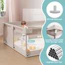 ZEEBABA Baby Playpen with Mat, 59x59 in Playpen for Babies and Toddlers, Play Pen for Kids, Play Yard for Infants with Gate