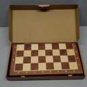 15'' Walnut Chess Set with Storage Board for Adults & Children, 2 Players