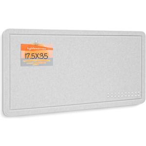 Lightomorrow Bulletin Board, 35 x 17 1/2 inches Felt Board - Decorative Pin Board, Cork Board Alternative for Wall, Foldable Self-Adhesive Vision Board Prayer Board with 20 Pushpins - Light Gray