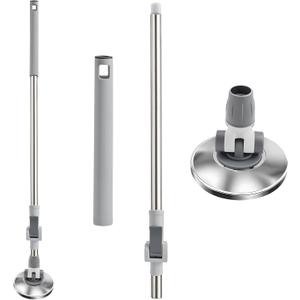 Spin Mop Replacement Handle 360 Rotation Adjustment 53.5-inch Telescopic Mop Replacement Pole Durable Stainless Steel Pad for Cleaning Various Household Surfaces