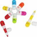 40pcs Vitamin Pill Ballpoint Pen Cute Cartoon Retractable Ball Pen Smiling Face Ball Pen 